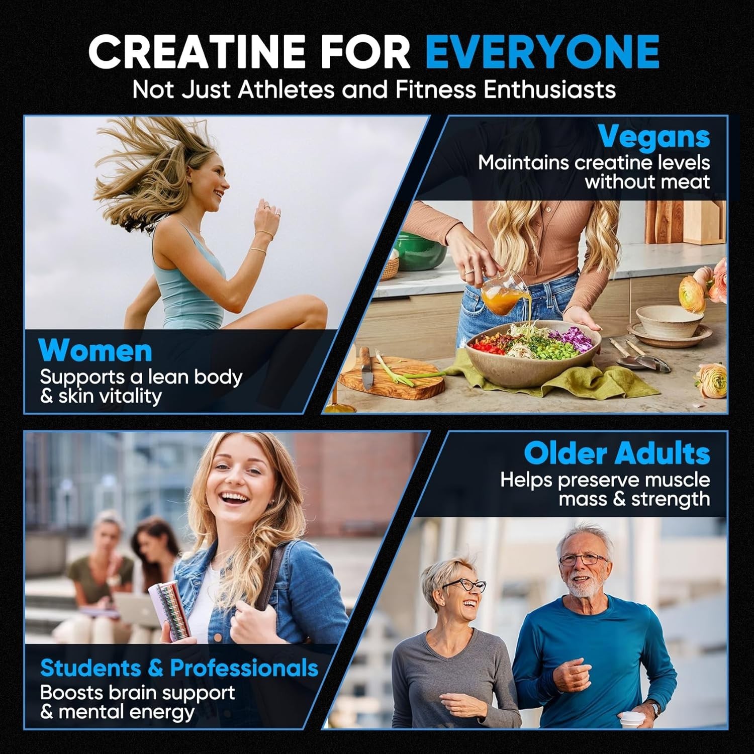 100% Pure Micronized Creatine Monohydrate Powder, Unflavored Creatine for Wom…