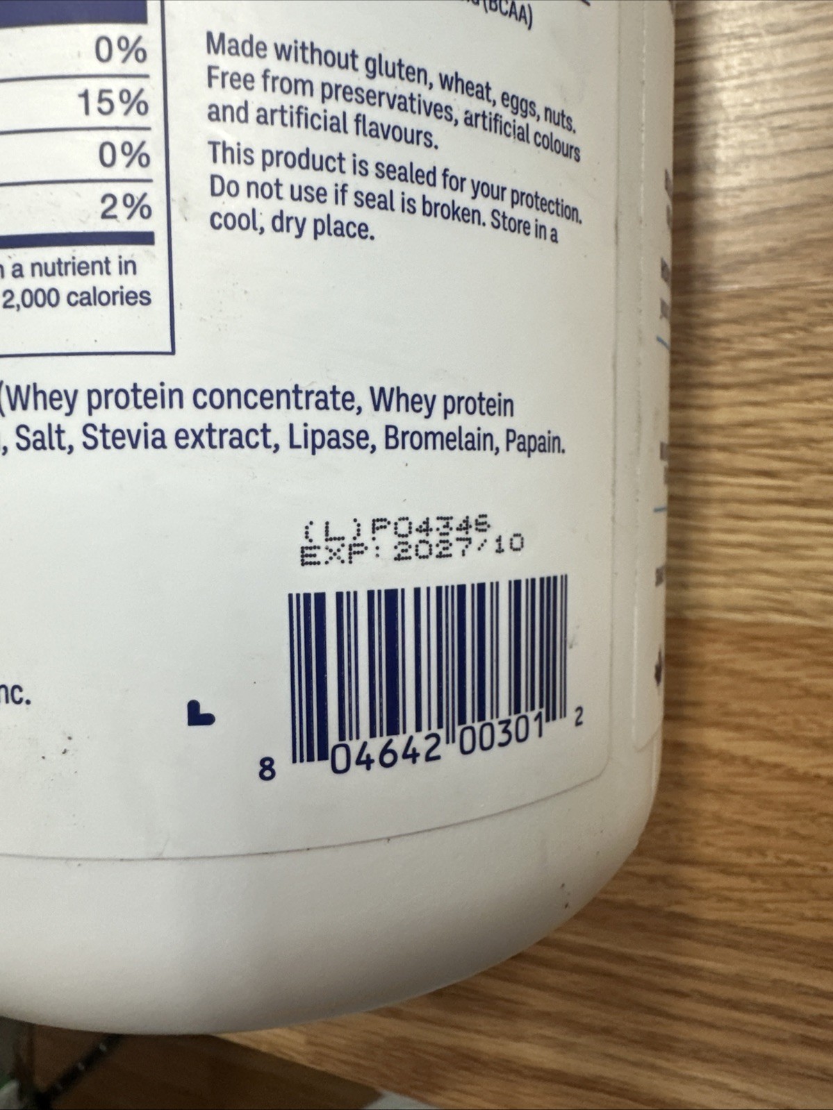 LeanFit WHEY Protein Natural Vanilla Bean Protein Powder 26 Servings 10/27