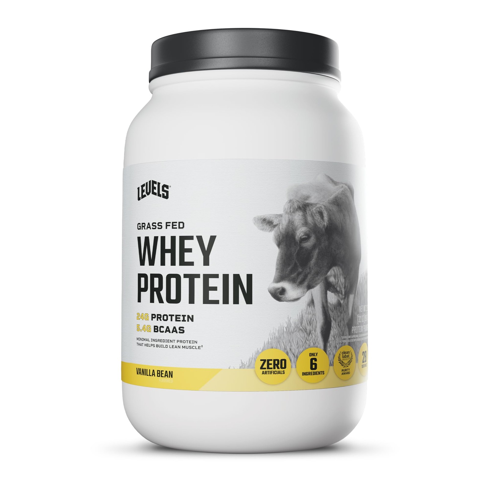Levels Grass Fed Whey Protein Powder, No Artificials, 24G of Protein, Vanilla…