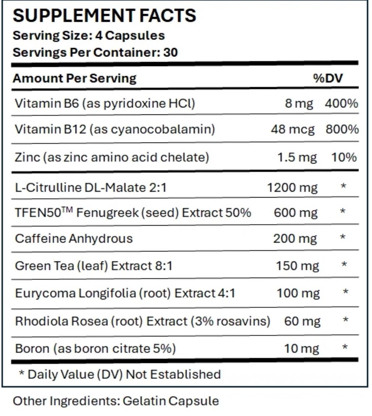 High T Black Capsules 2 Pack Energy Wellness Support for Men 120ct Each
