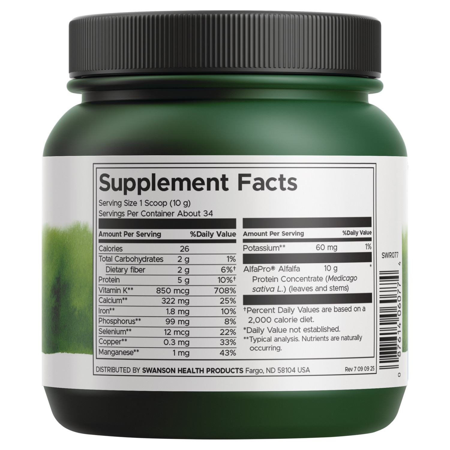 Swanson Alfapro Non-gmo Alfalfa Protein Concentrate 12 oz Powder