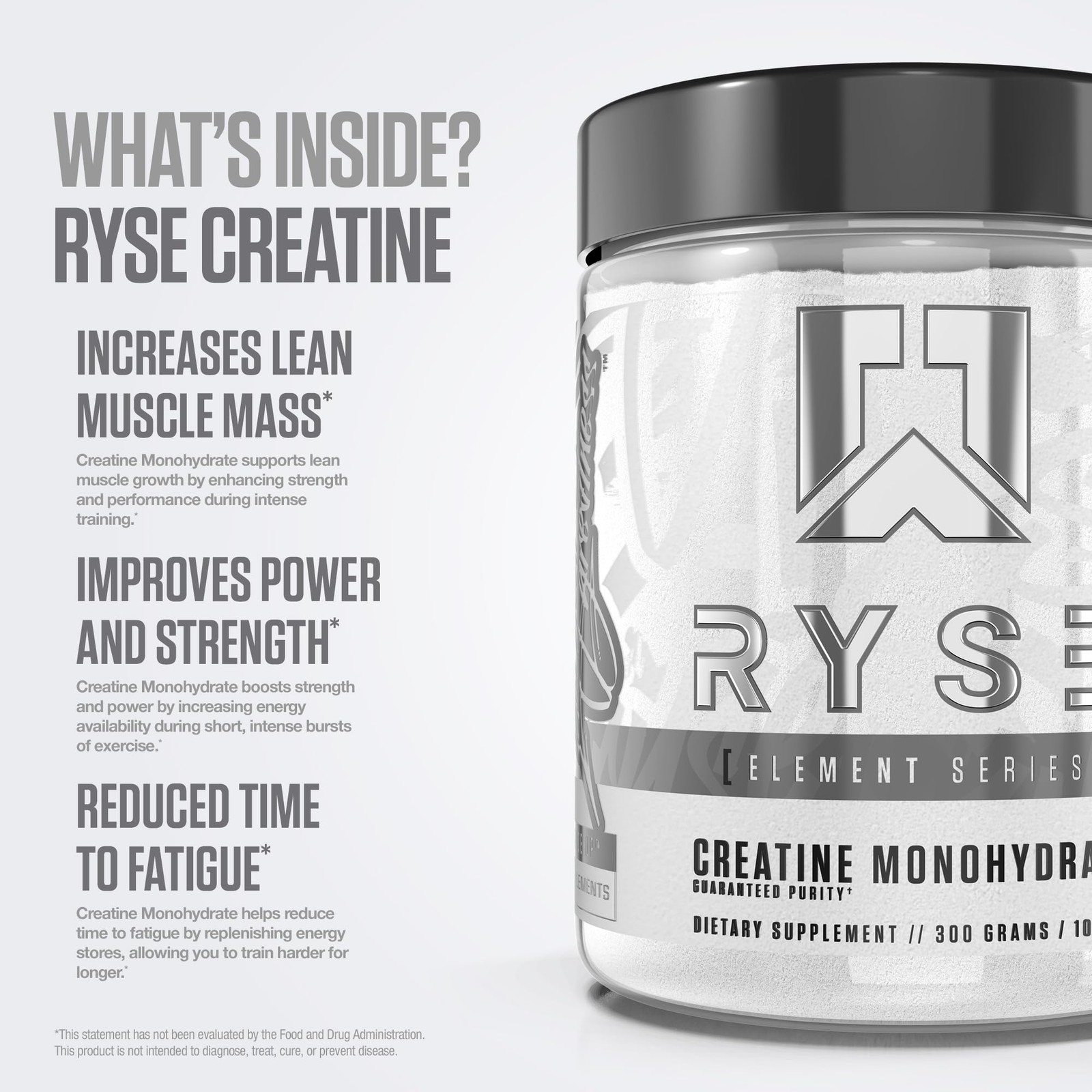 RYSE Creatine Monohydrate – Unflavored – Supports Men & Lean Muscle Growth, S…