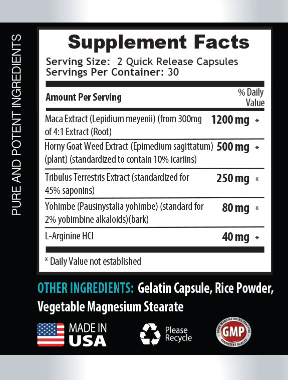 male enhancement – SUPER MACA COMPLEX 2070mg – tribulus terrestris – 1 Bottle