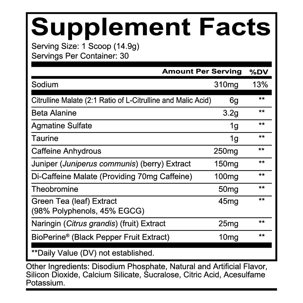 Total War Preworkout – Contains 320mg of Caffeine from Green Tea, Juniper & B…