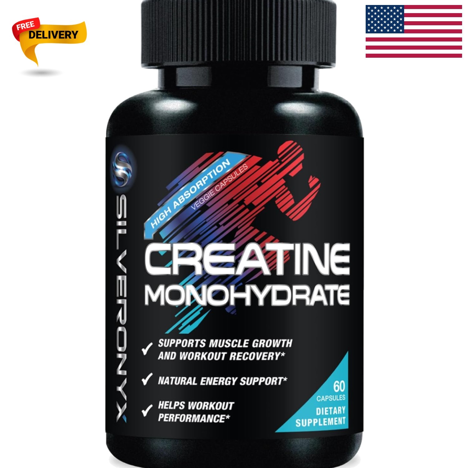 3000mg Micronized Creatine Capsules – Supports Strength, Endurance, and Recovery