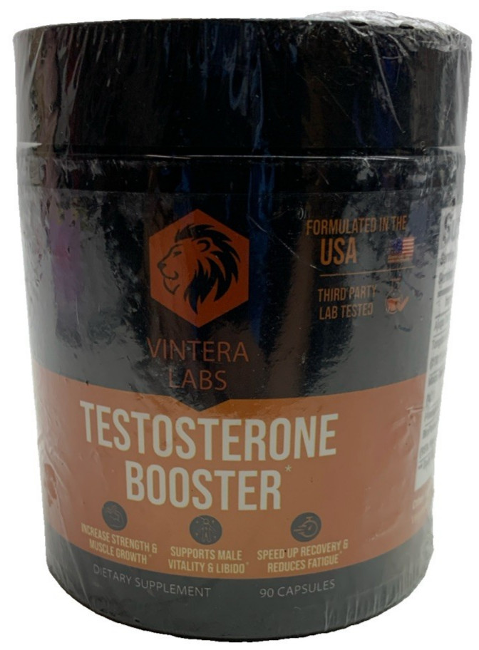 Vintera Labs Testosterone Booster 90 Caps High Potency Stamina Endurance Support