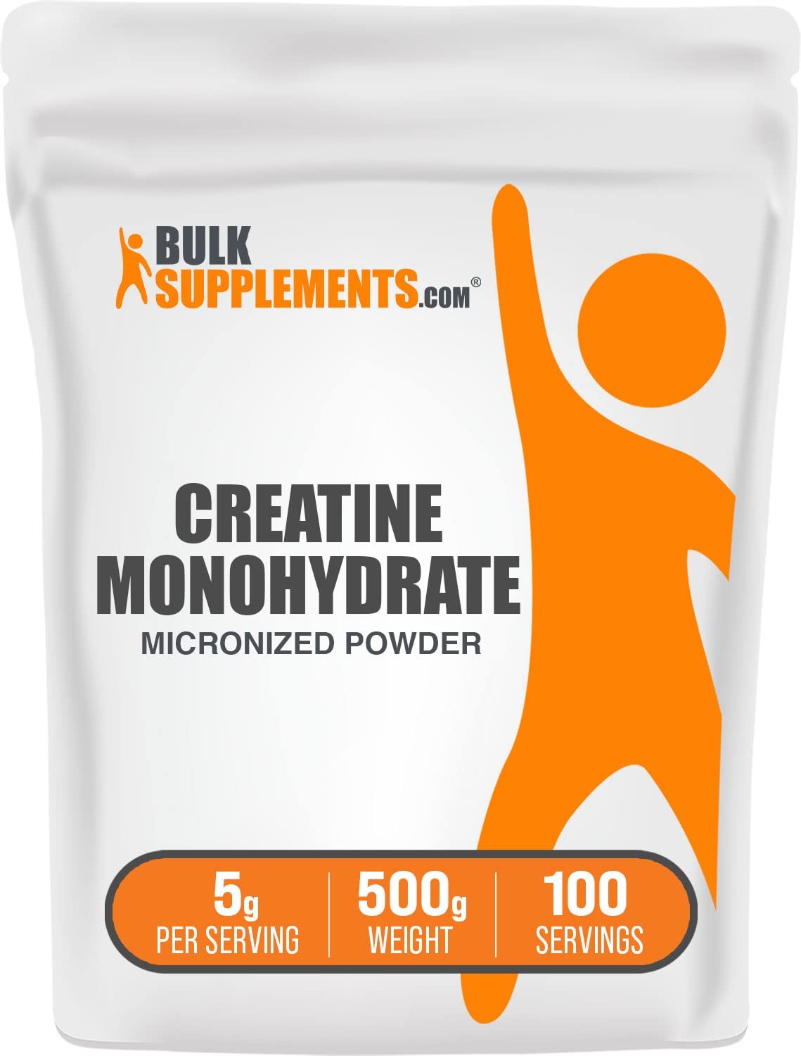 BulkSupplements.com Creatine Monohydrate Powder 1.1 Pound (Pack of 1), Multi