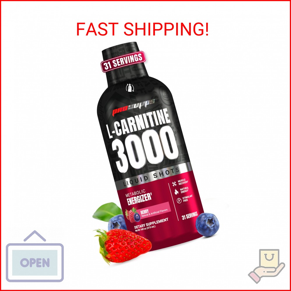 ProSupps L-Carnitine Liquid 3000, Stimulant-Free Liquid Shots for Men & Women –