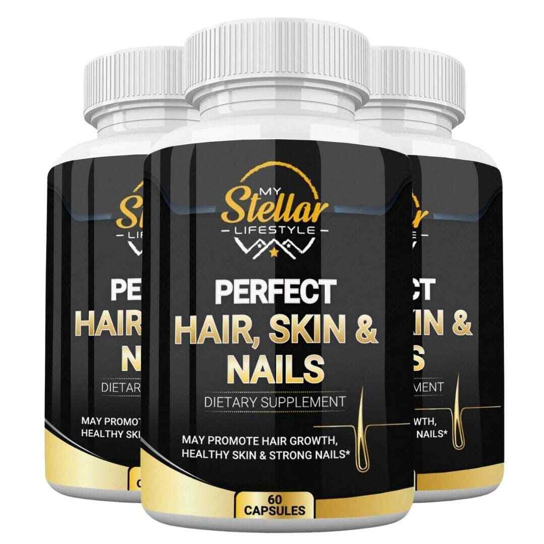 3 Bottles Perfect Hair, Skin & Nails by My Stellar Lifestyle – 60 Capsules