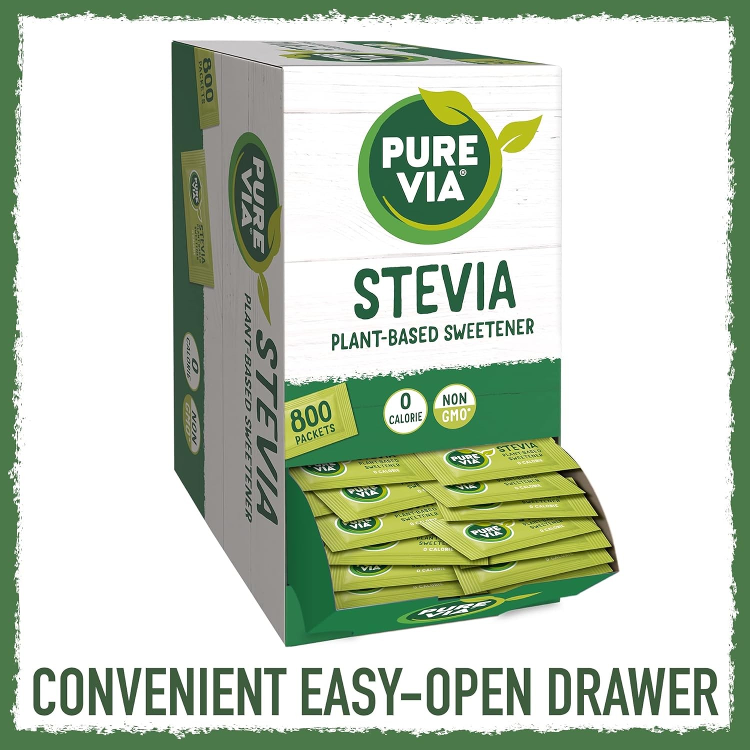 Pure Via Stevia Sweetener 28.2oz (800 packets) 28.21 Ounce (Pack of 1)