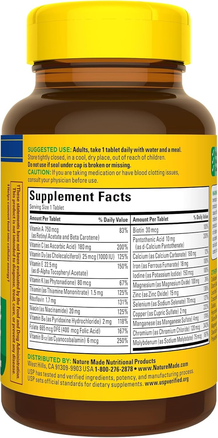 Nature Made Multivitamin Tablets with Iron, 130 tab