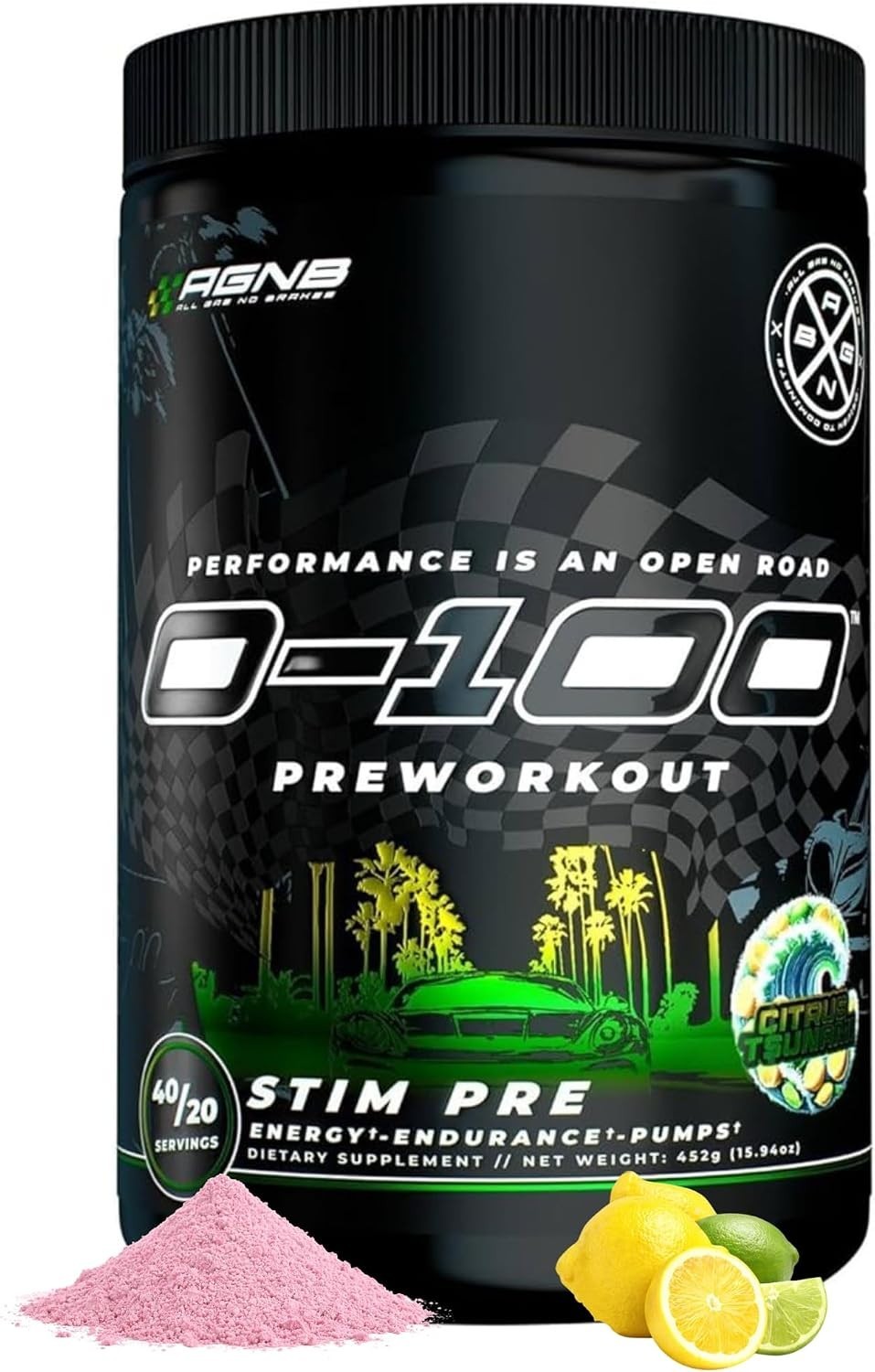 AGNB 0-100 Pre Workout Powder | 10g L-Citrulline, Alpha-GPC