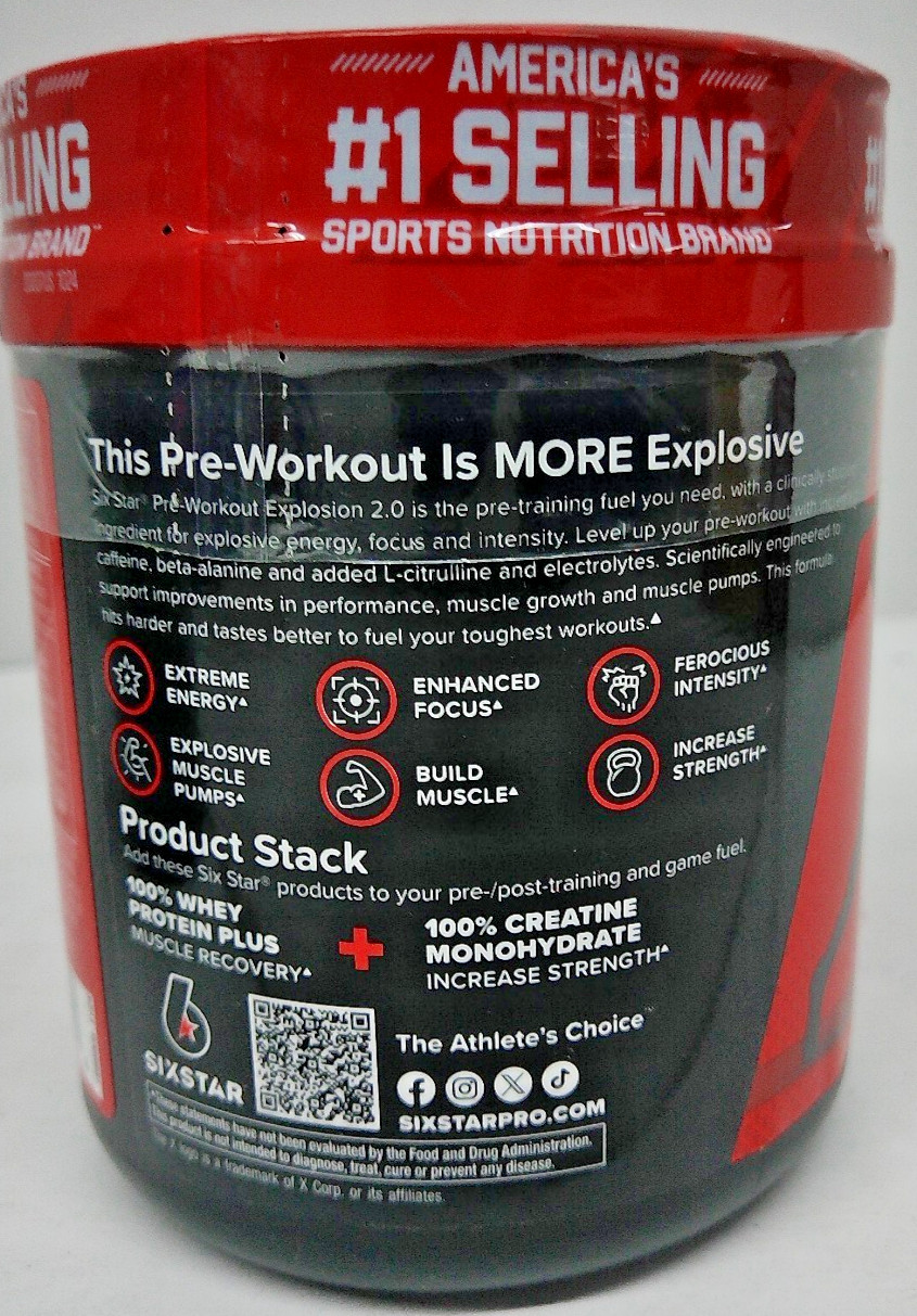Six Star Pre-Workout Explosion 2.0 Fruit Punch, 9.52 oz