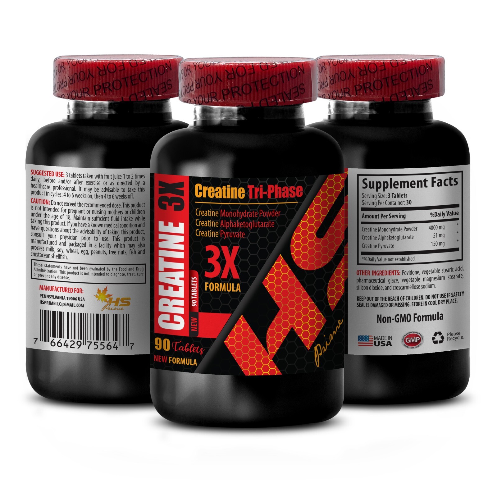 Ultimate Endurance Blend – CREATINE 3X – Stamina Boost – 1Bot 90Tabs
