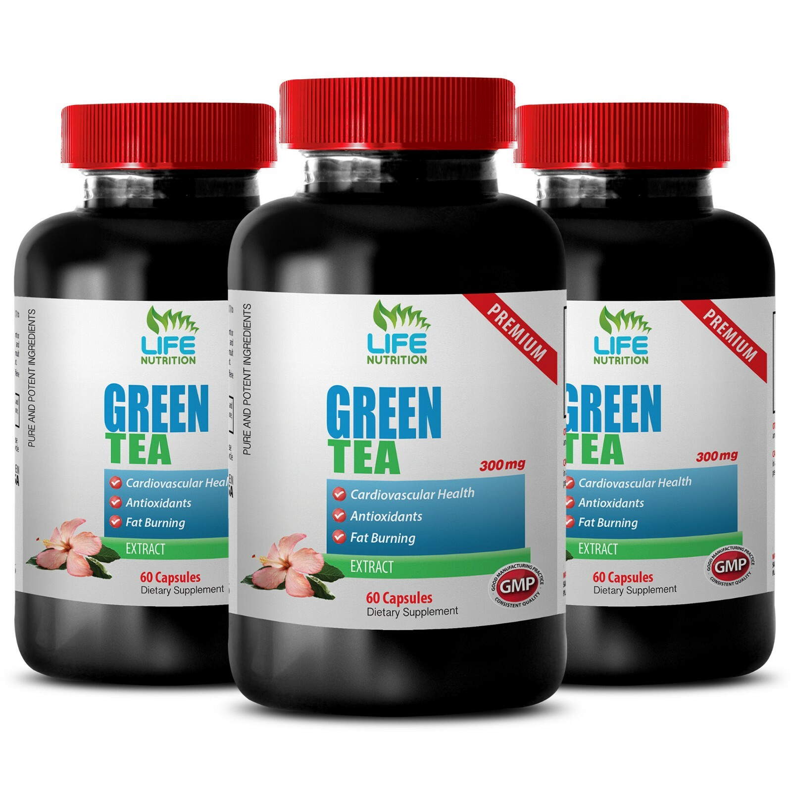 Organic Green Tea Capsules – Green Tea Extract 300mg – Fat Burner Pills 3B