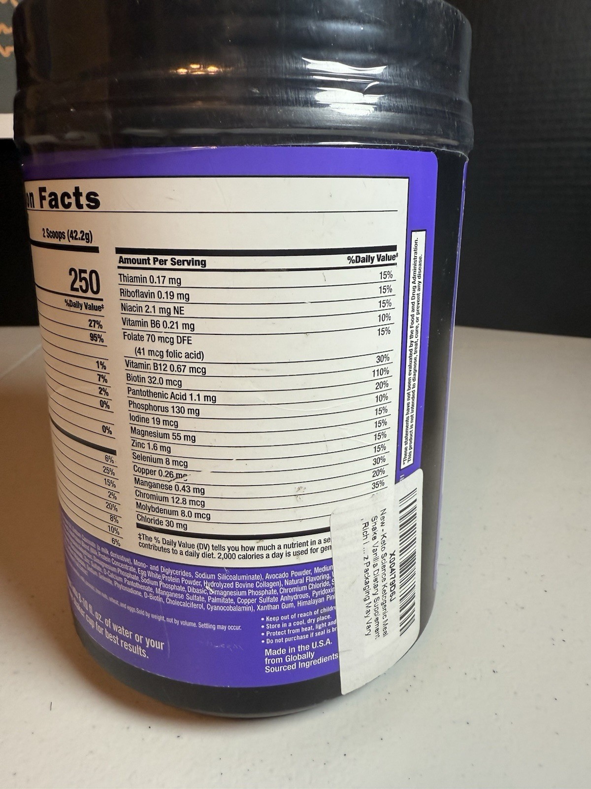 Keto Science Ketogenic Meal Replacement Shake Vanilla 18.8 Oz 14 Servings