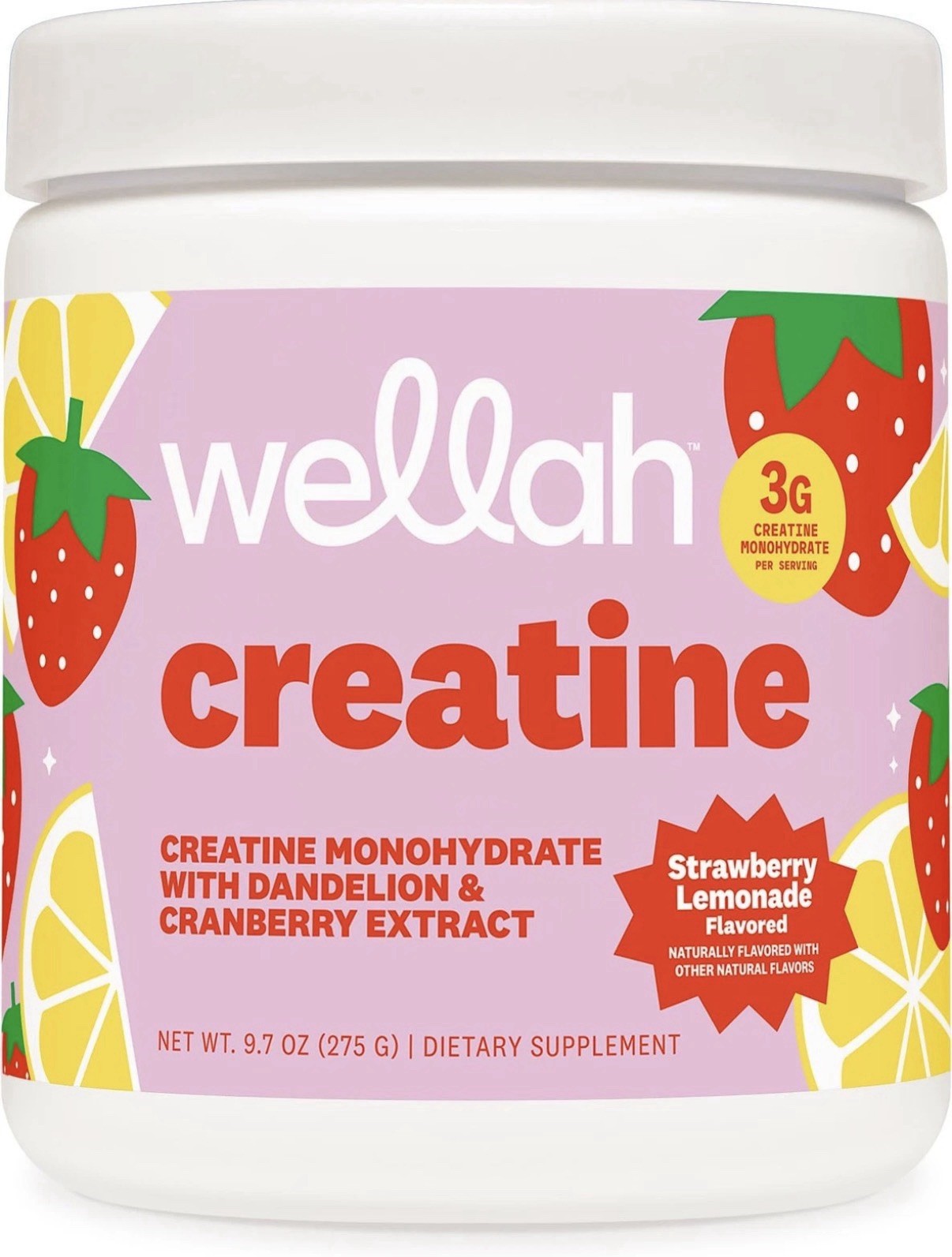 Wellah Creatine for Women 50 Servings, Strawberry Lemonade – 9.8oz Exp 5/29