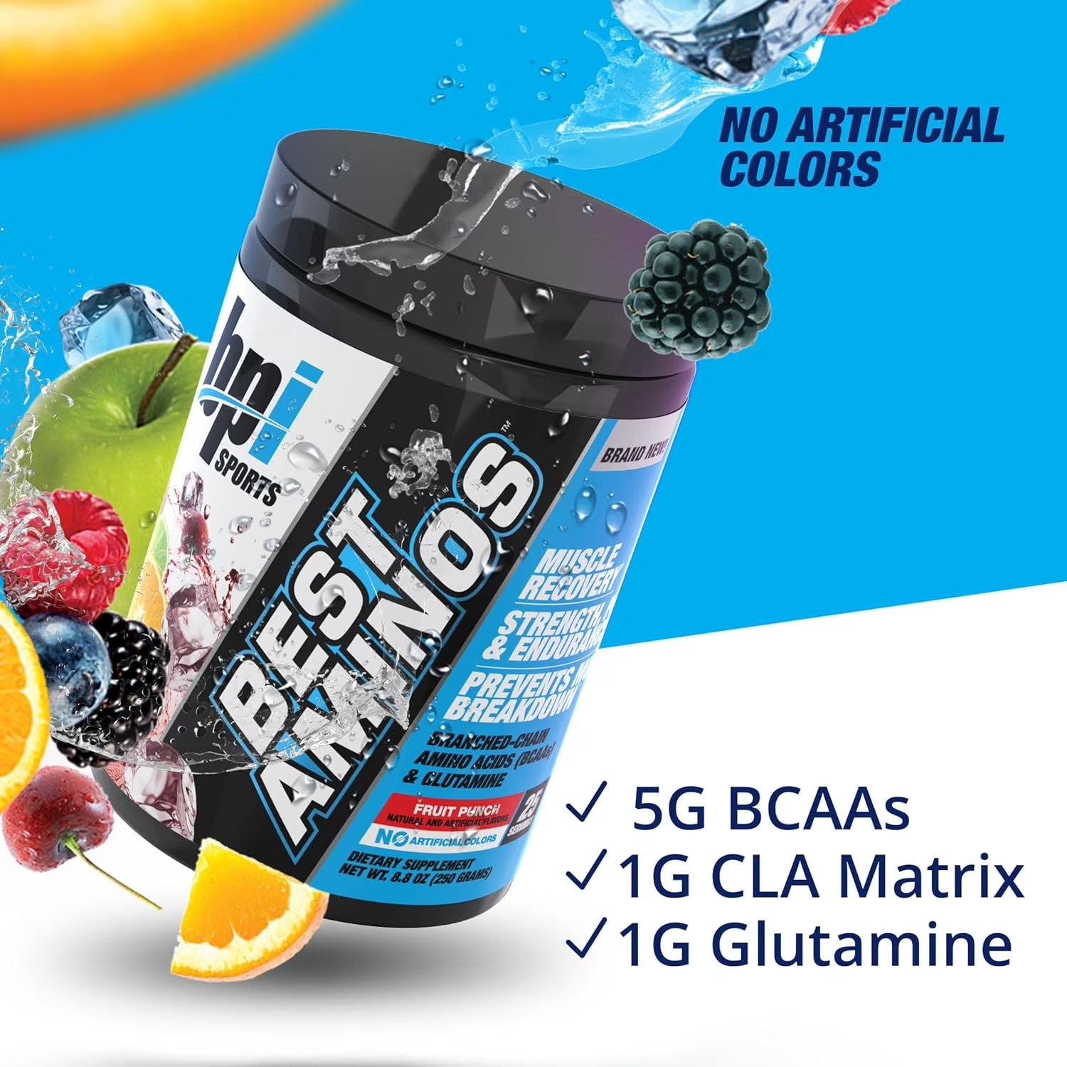 Best Aminos – BCAA Powder Post Workout & Glutamine Recovery Drink with Branched