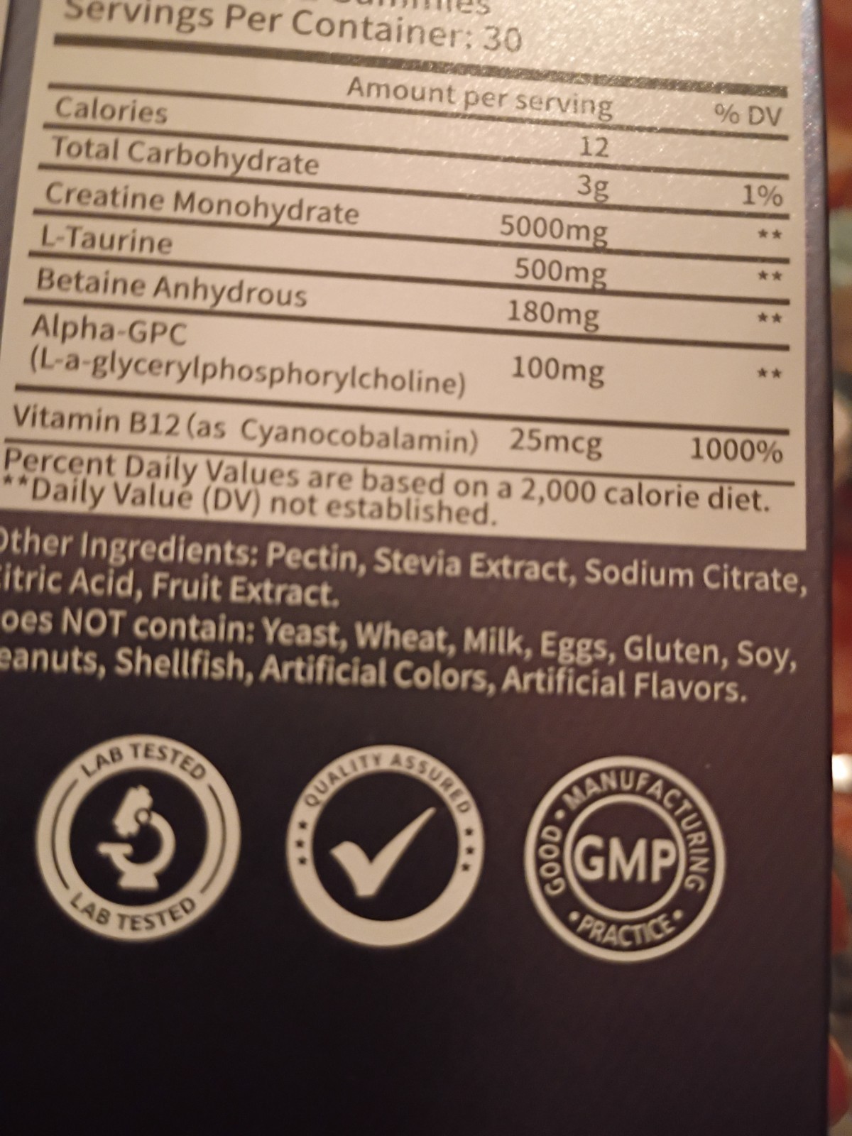 Creatine Monohydrate GUMMIES 🫐 Flavor 1 Sugar Free 1 Month Supply for Pump 💪