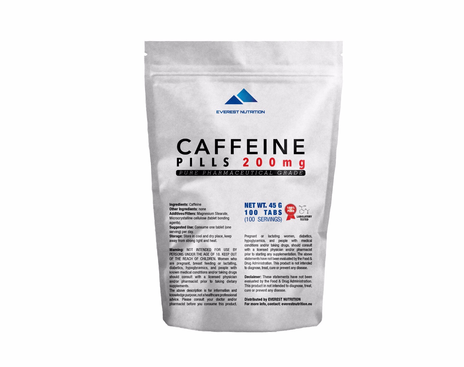 Caffeine Tablets 200mg – Extra Strong Energy Pills – 100% Pharmaceutical Quality