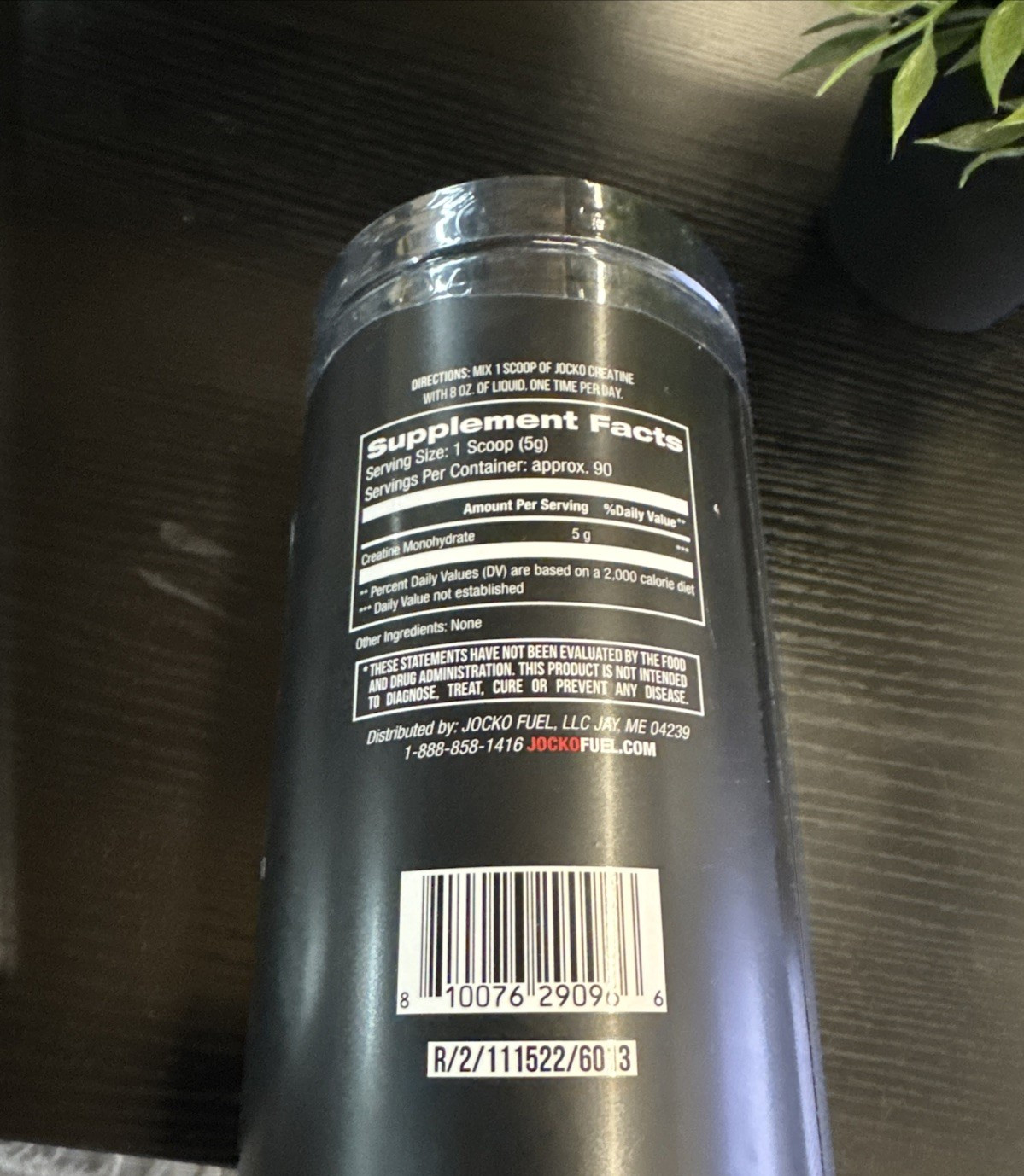 JOCKO Fuel Creatine Powder Unflavored 90 Servings 16 Ounces Exp 11/2027 Amazing