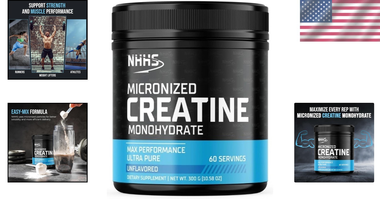 Ultra-Pure Micronized Creatine Monohydrate – 300g (60 Servings) | Gluten-Free