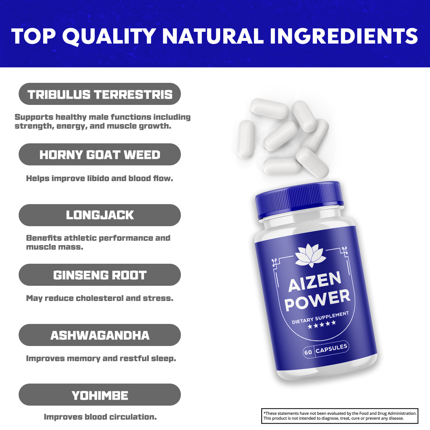 (3 Pack) Aizen Power, Aizen Power Male Enhancement Supplement (180 Capsules)
