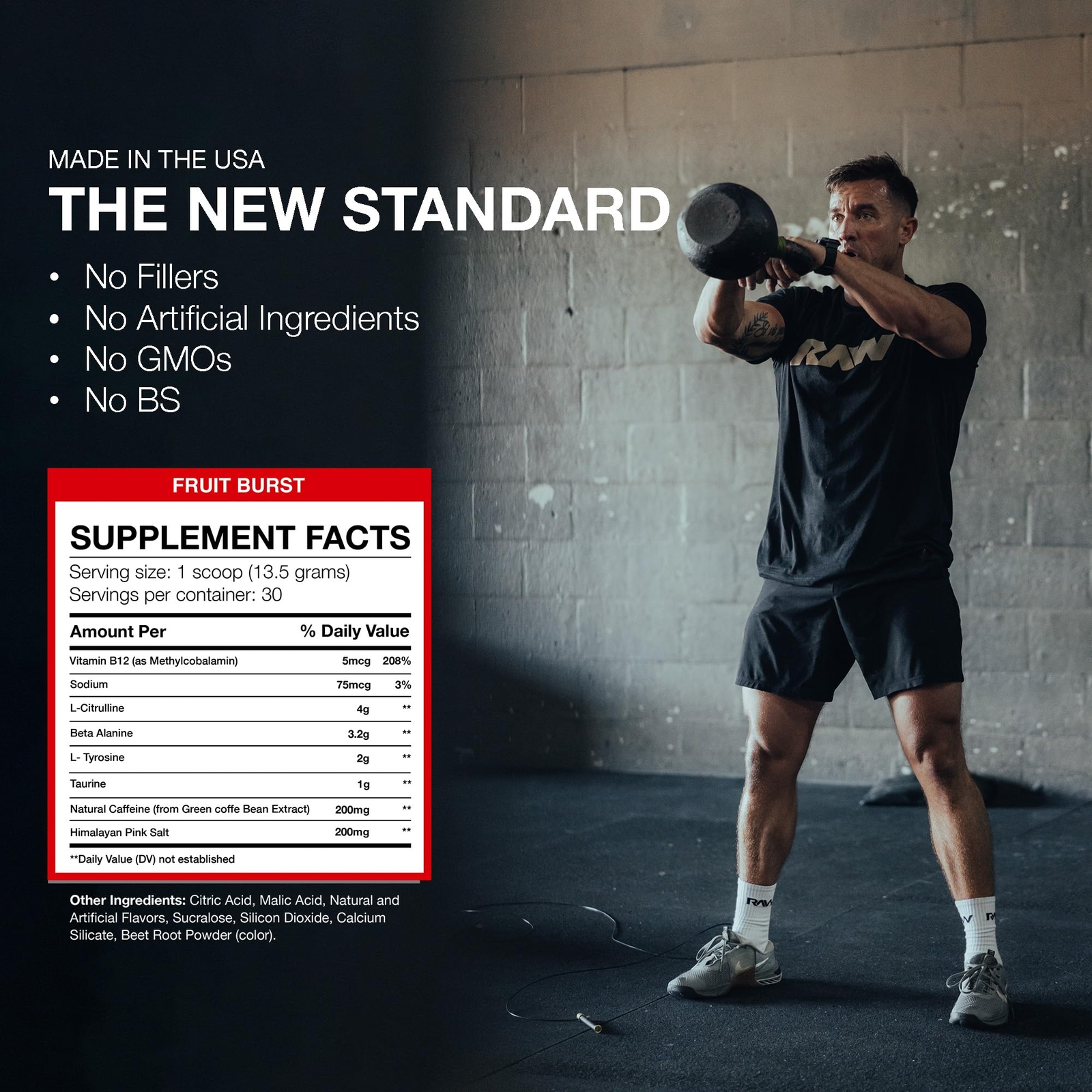 Fruit Burst Essential Pre Workout Supplement 30 Servings Energy Focus Power
