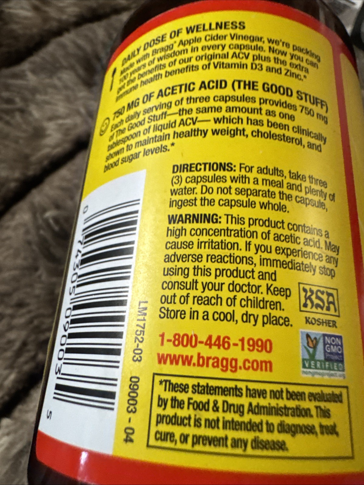 Bragg Apple Cider Vinegar 90 Capsule