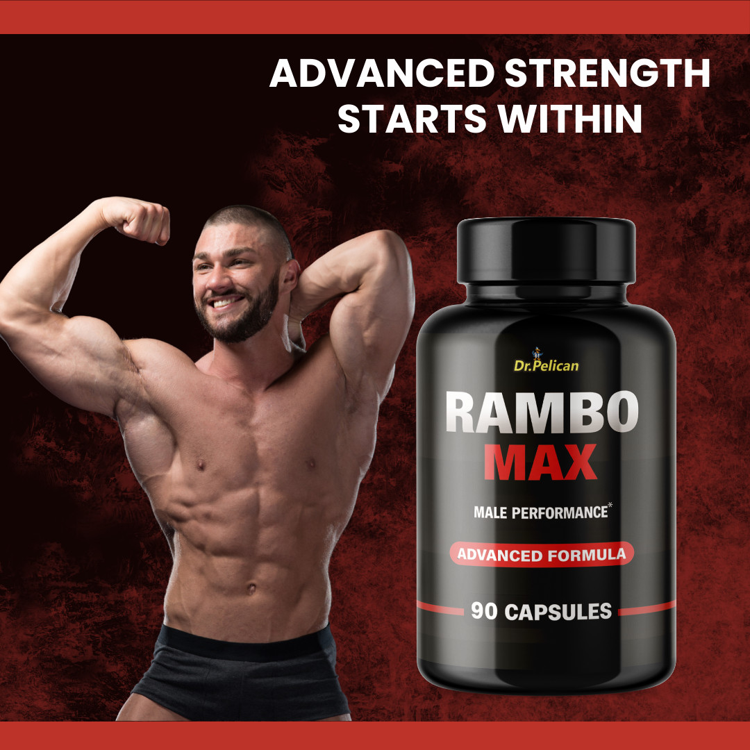 Rambo Max- Bodybuilding & Men’s Health Support- 12 Bottles- 1080 Capsules