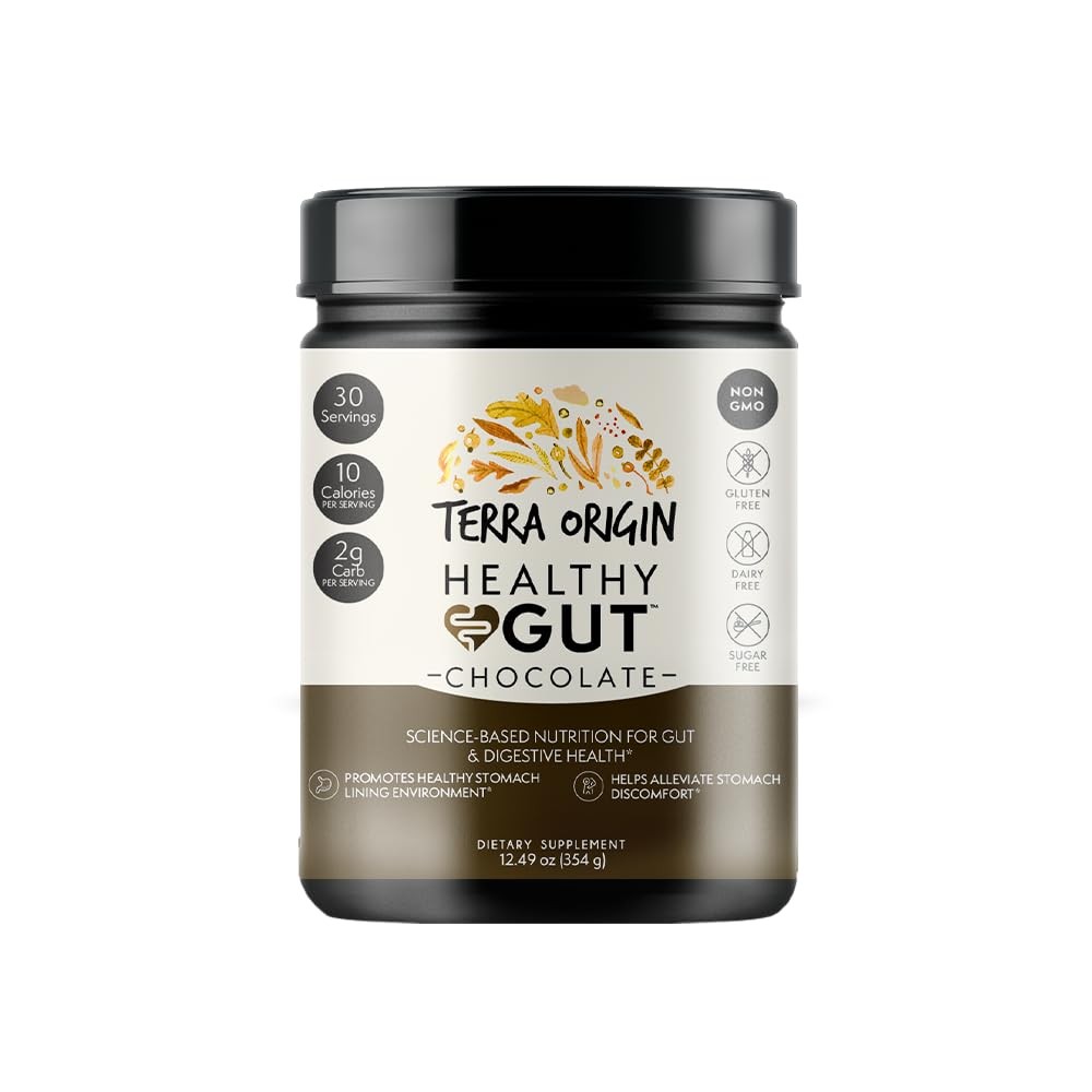 TERRA ORIGIN Healthy Gut Chocolate | 30-Servings with L-Glutamine, Zinc, Gluc…