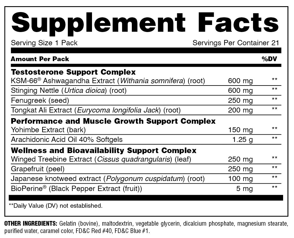 UNIVERSAL NUTRITION ANIMAL TEST All-in-One Muscle Building Matrix Men 21 Packs