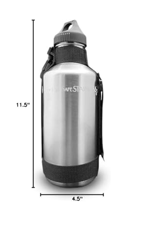 New Wave Enviro 40oz Stainless Steel Water Bottle with Strap