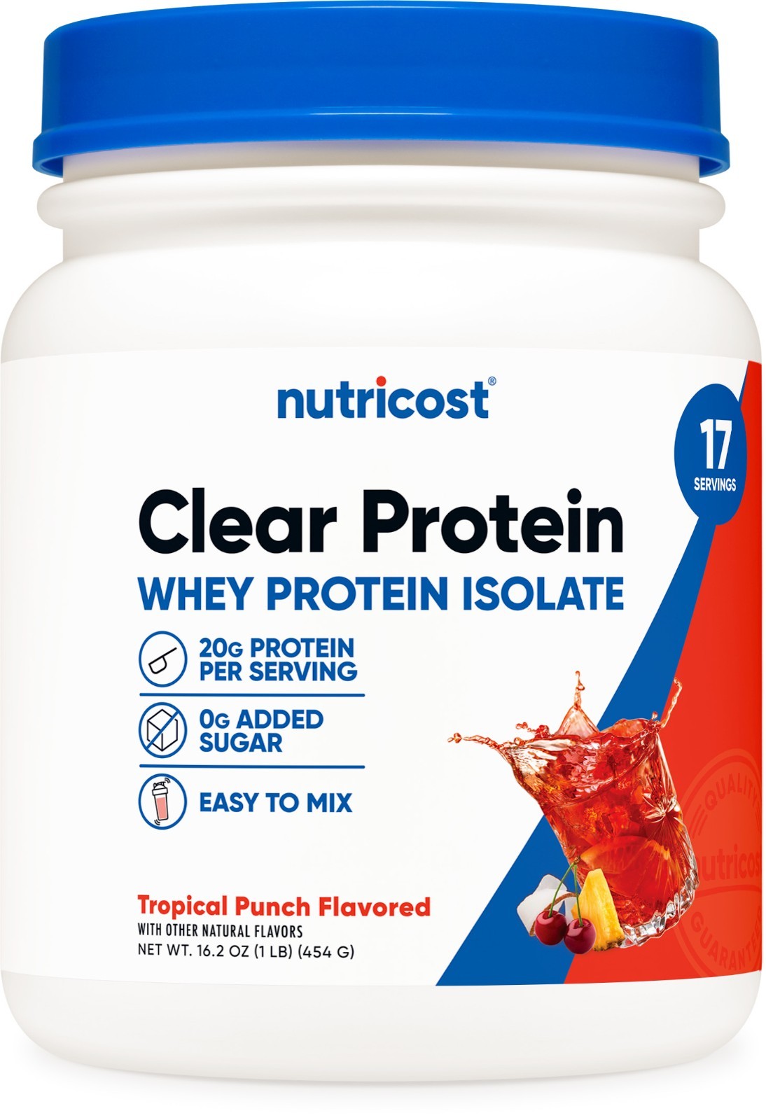 Nutricost Clear Whey Protein Isolate Powder (Tropical Punch) 1 LB – Whey Isolate