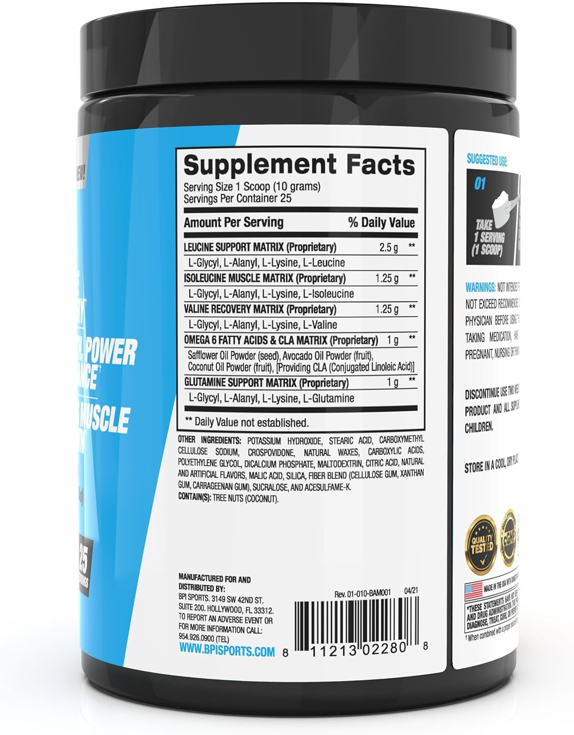 Best Aminos – BCAA Powder Post Workout & Glutamine Recovery Drink with Branched