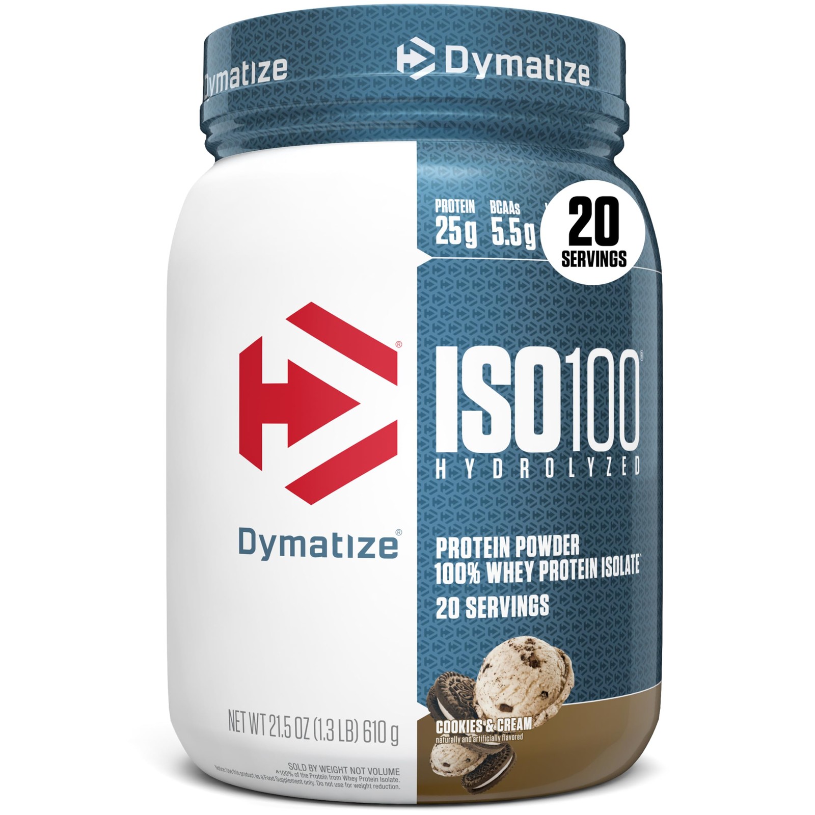 Dymatize ISO100 Whey Protein Powder 1.34 Pound (Pack of 1), Cookies & Cream