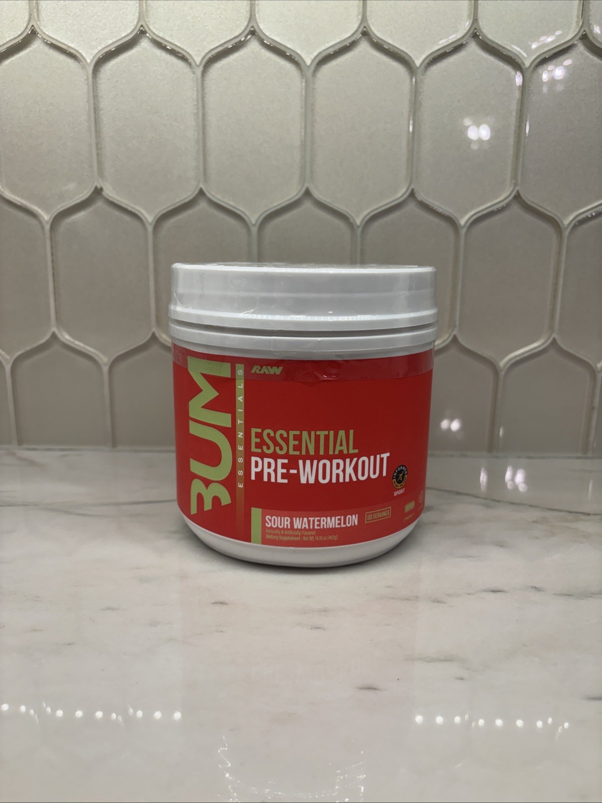 Bum Essential Pre-Workout Sour Watermelon 30 Servings