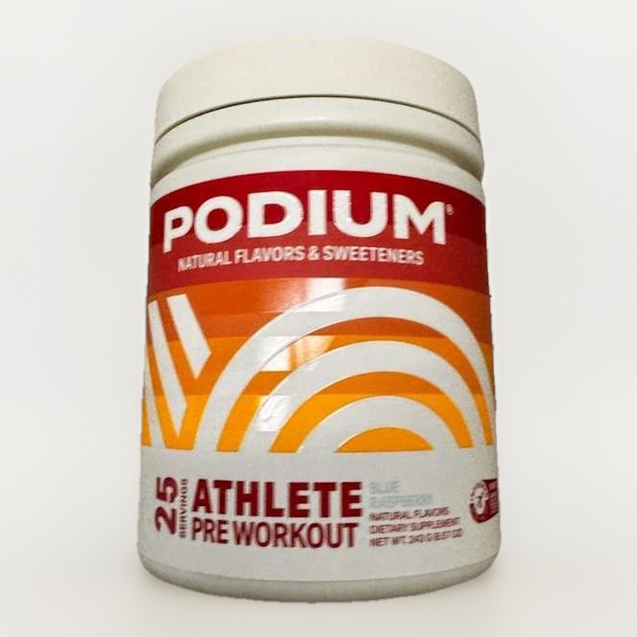 PODIUM Natural Flavors & Sweeteners Athlete Pre Workout Blue Raspberry Exp 03/26
