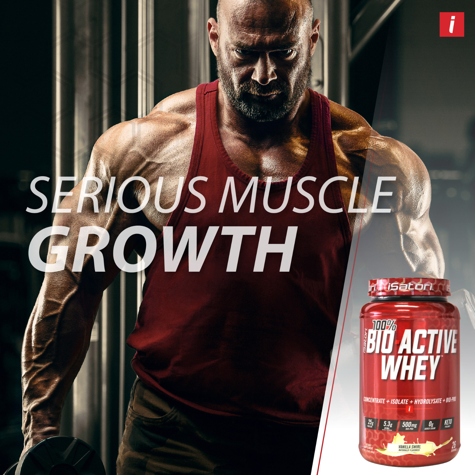 100% BIO-ACTIVE WHEY For Strength, Muscle & Recovery – Vanilla / 26 Servings