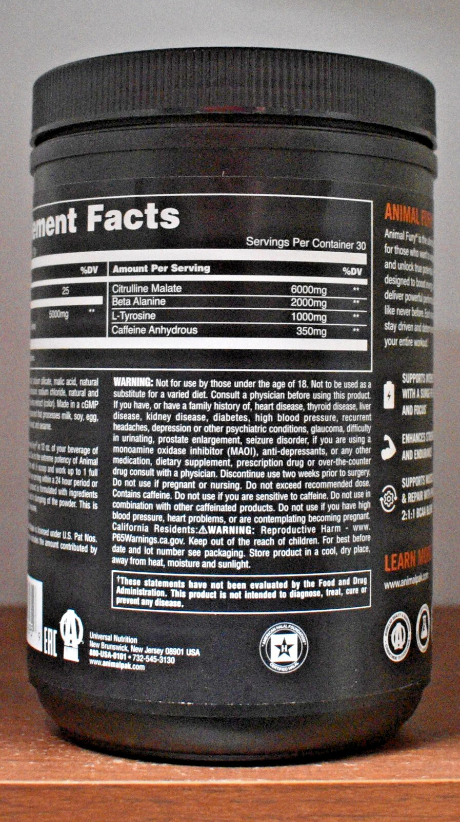 Universal Nutrition Animal Fury Kiwi Lime 30 Servings Pre-Workout Stack