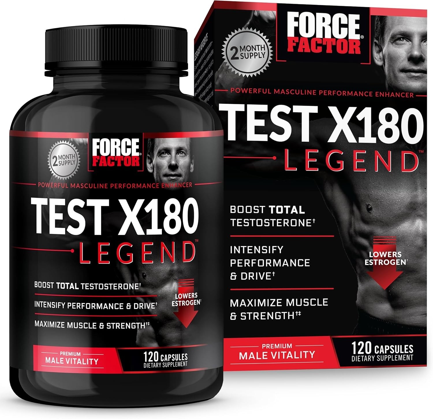 Force Factor Test X180 Legend ~ Test Booster Muscle Builder ~ 120 caps Exp 02/29