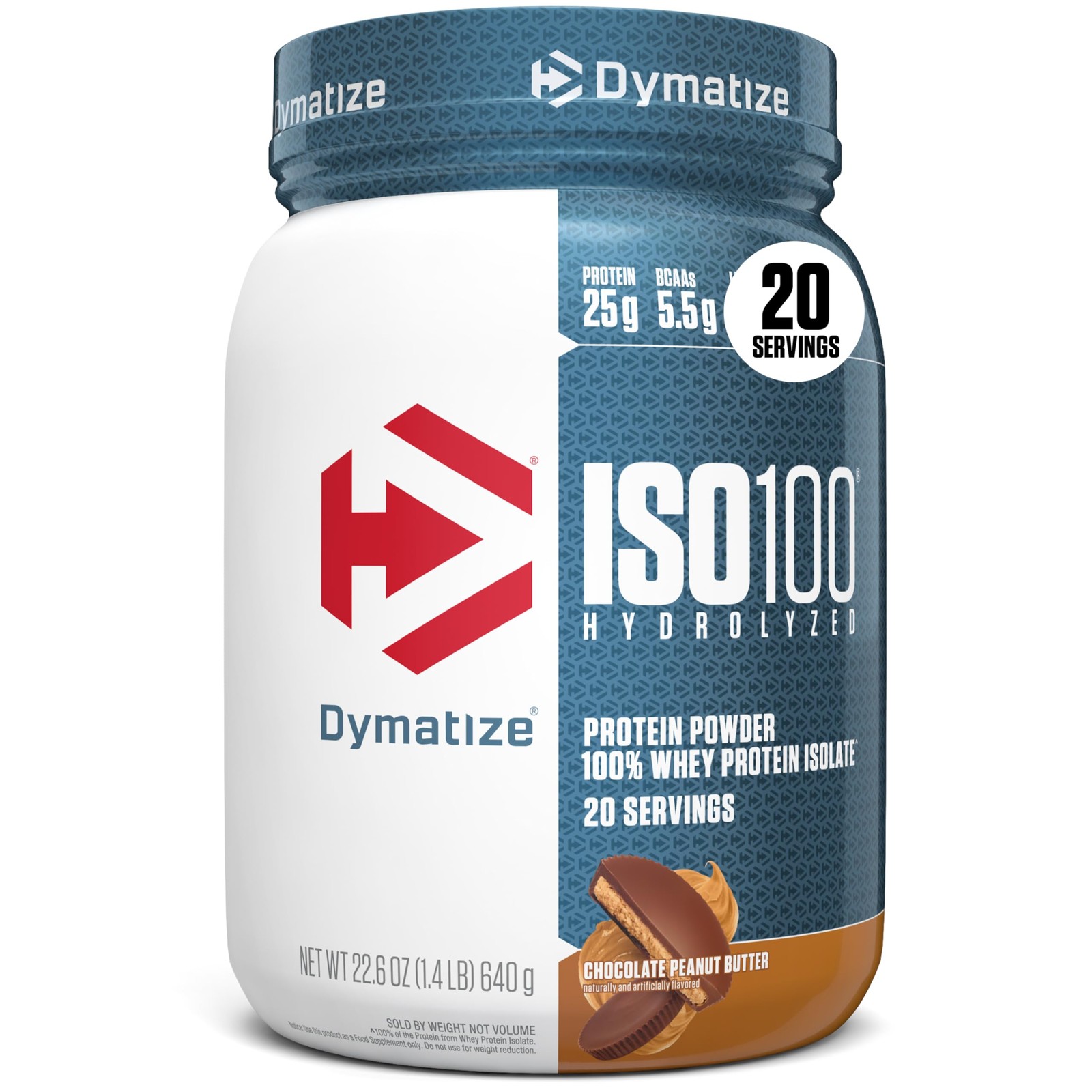 Dymatize ISO100 Whey Isolate Chocolate Peanut Butter 20 Servings 25g Protein