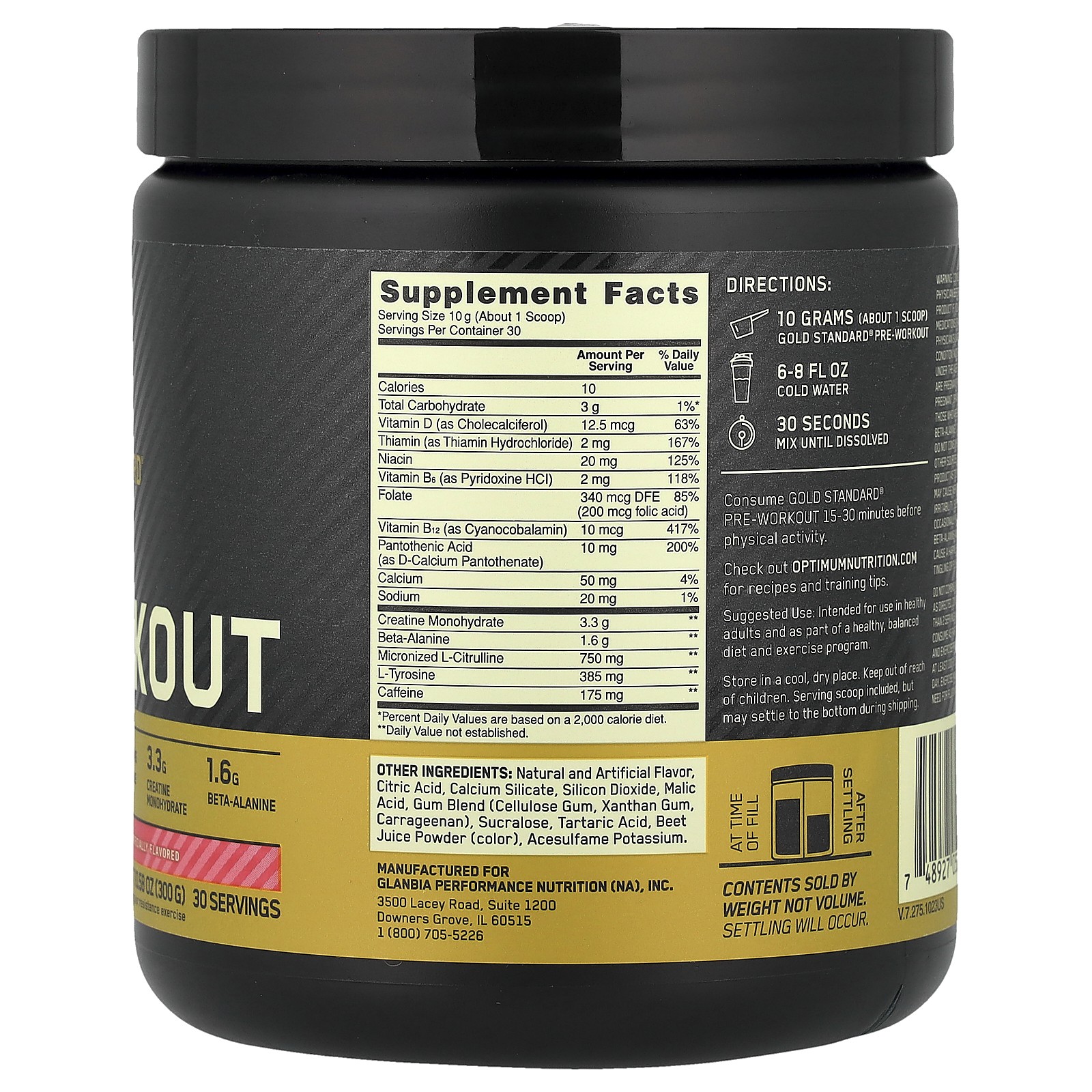 Gold Standard Pre-Workout, Watermelon Candy, 10.58 oz (300 g)