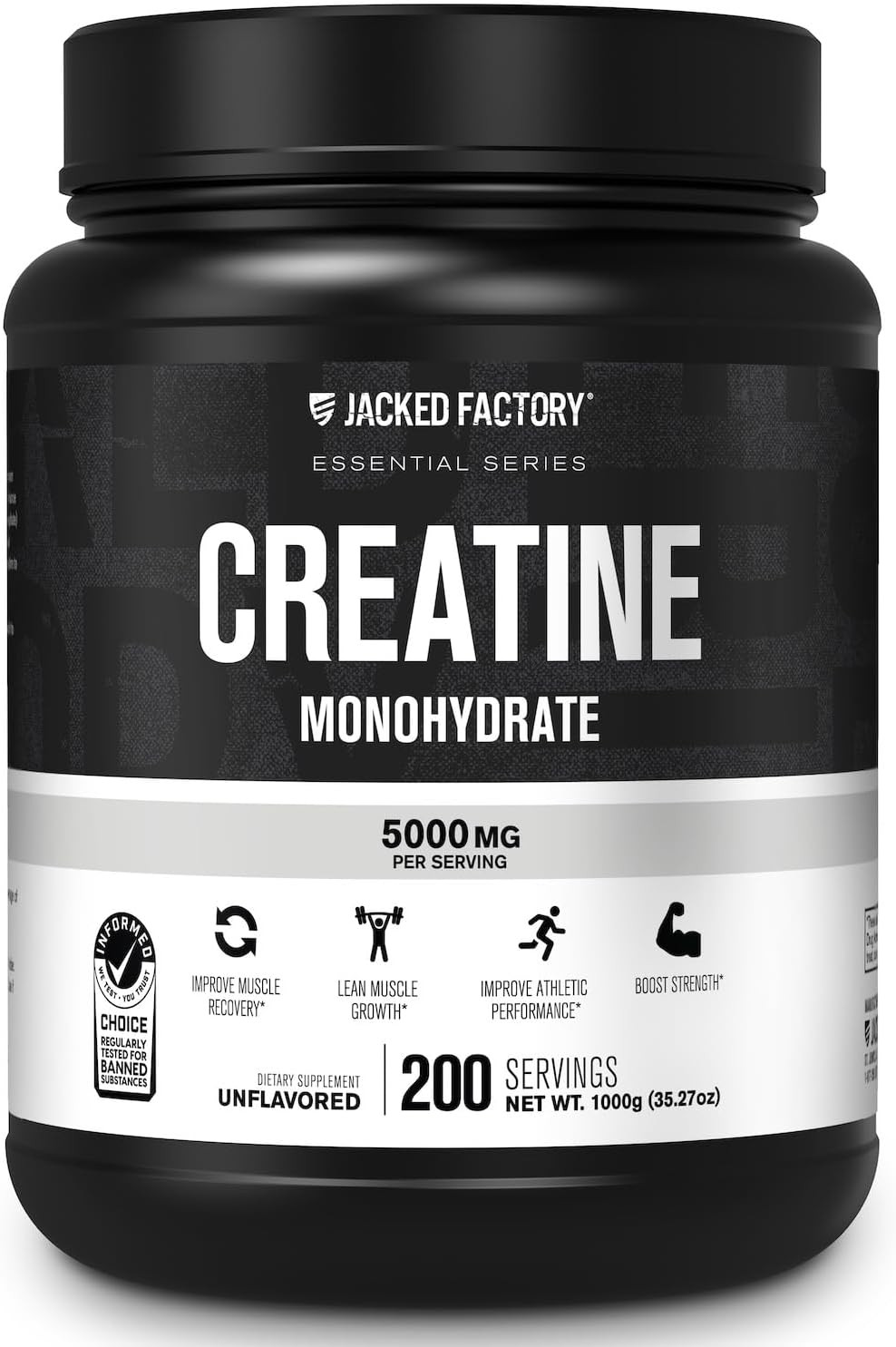 Creatine Monohydrate Powder 1000G – 5g Supplement- 200 Servings, Unflavored