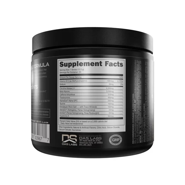 Bucked Up WOKE AF PreWorkout White Gummy Deer Energy Pump Focus 20 Ser Exp 11/26