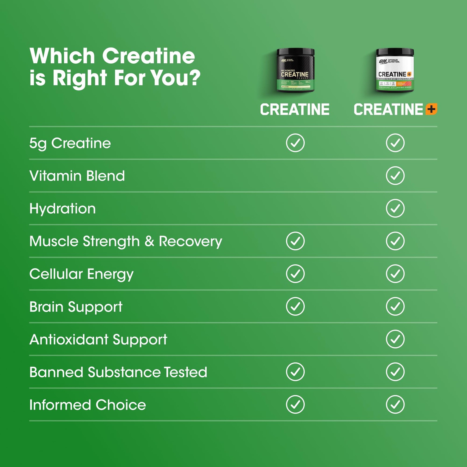 Creatine Monohydrate Powder Unflavored 240 Servings 1200g Optimum Nutrition