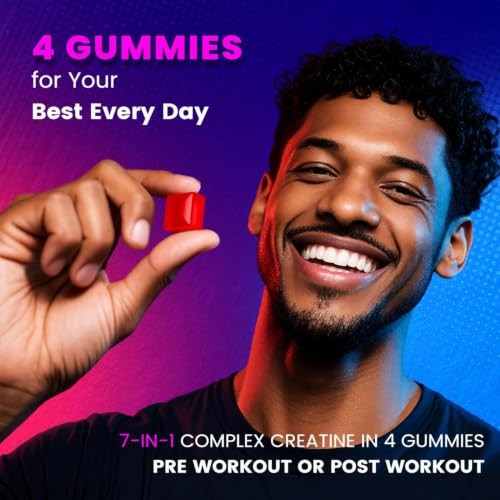 Creatine Monohydrate Gummies 5g 120ct Sugar Free Energy Muscle