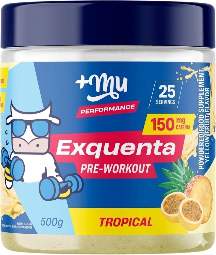 +Mu Performance Exquenta Pre-Workout Powder, Tropical Flavor 500 gr
