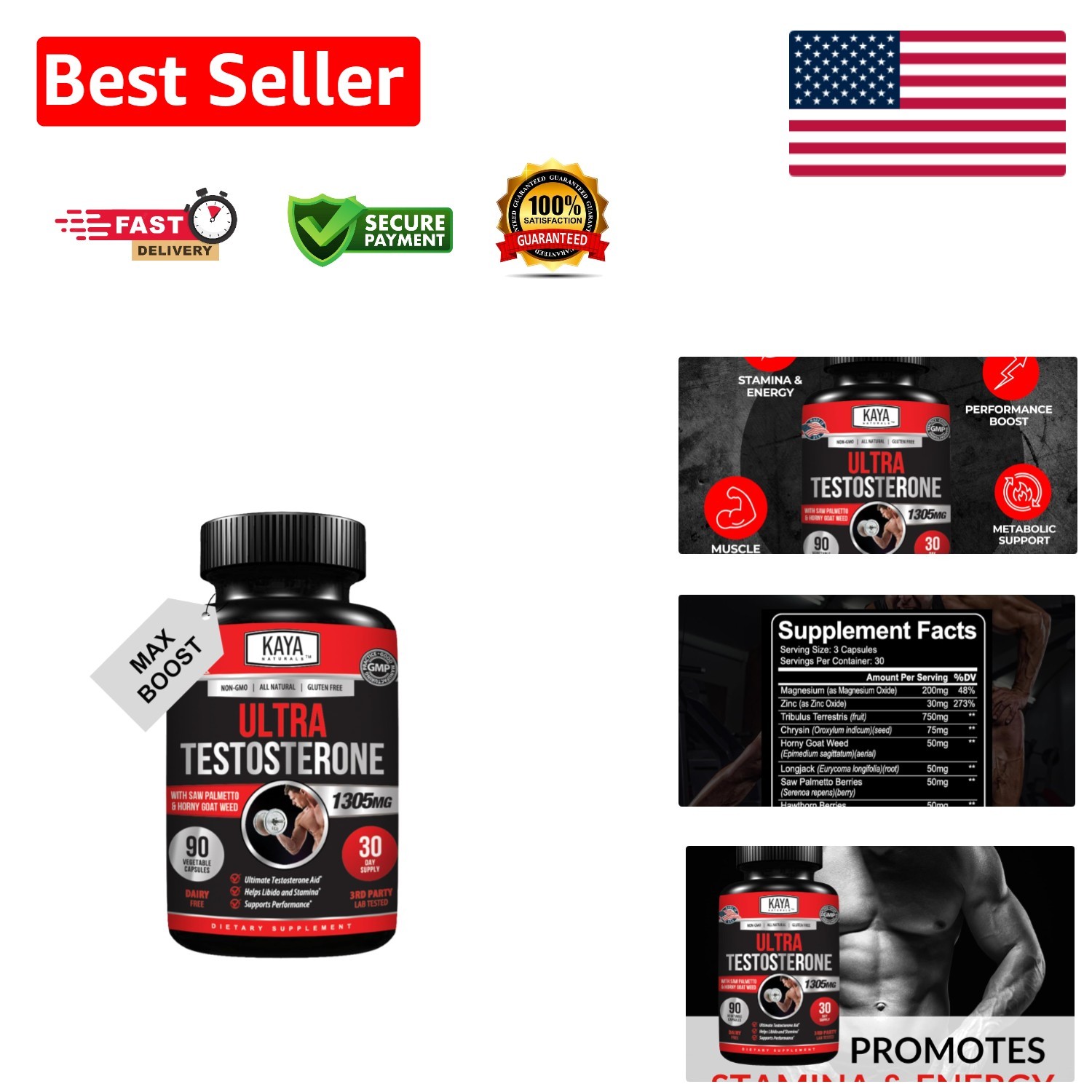 Ultra Testosterone Booster – 90 Capsules for Energy & Strength Enhancement