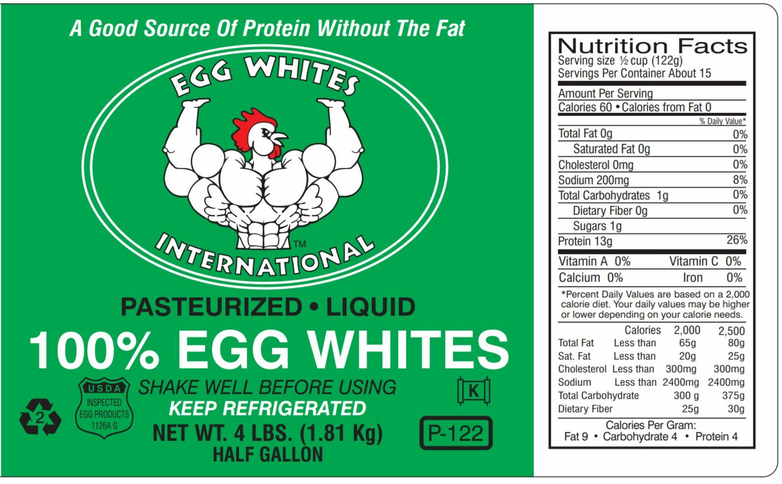 Egg Whites International Liquid Egg White Protein Drink – 2 Half Gallons